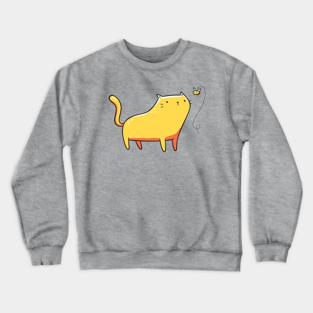 Cat and Bee Crewneck Sweatshirt by LydiaLyd